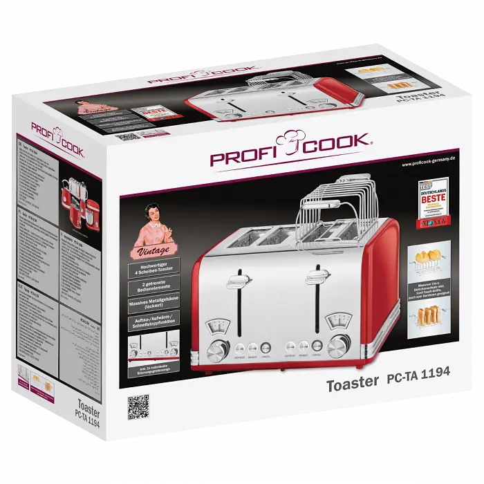 Тостер Profi Cook PC-TA 1194 Red - фото 8