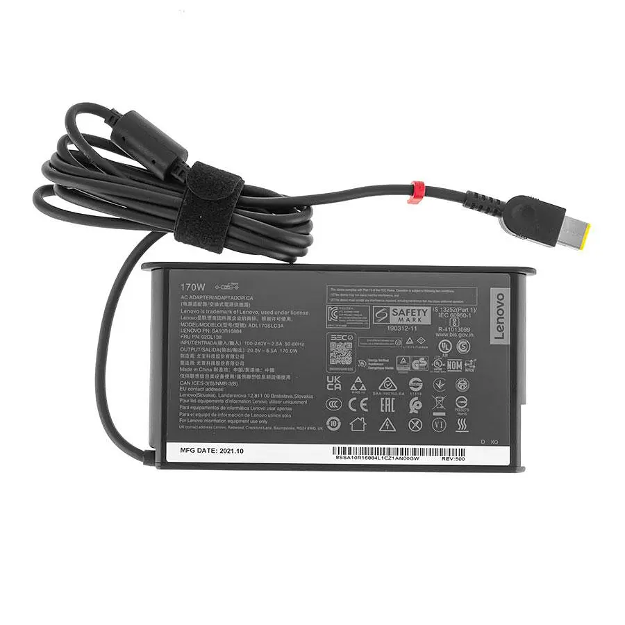 Блок живлення для ноутбука LENOVO 20V 8.5A 170W USB+pin (Square 5 Pin DC Plug) чорний SLIM OVALE - фото 2