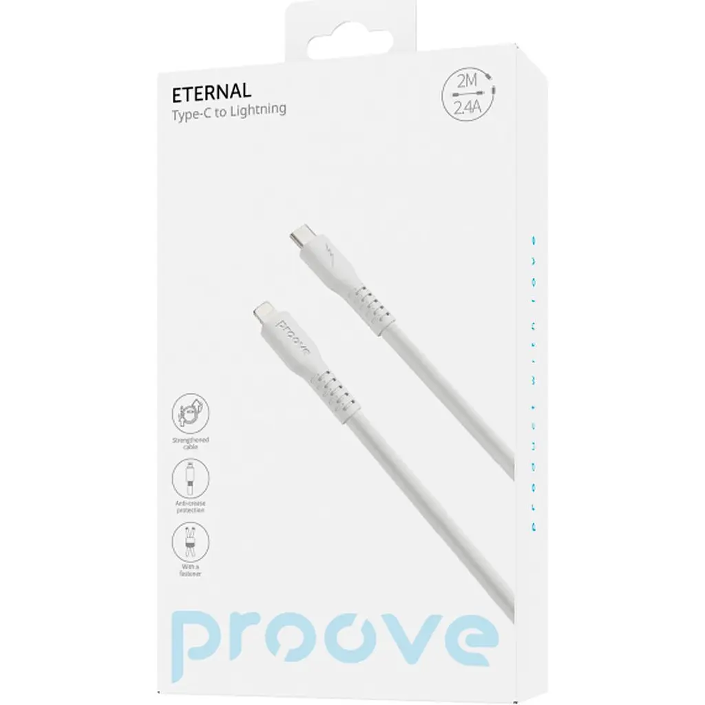 Кабель Proove Eternal USB-C to Lightning 27W 2m White (CCET27002122) [131021] - фото 4