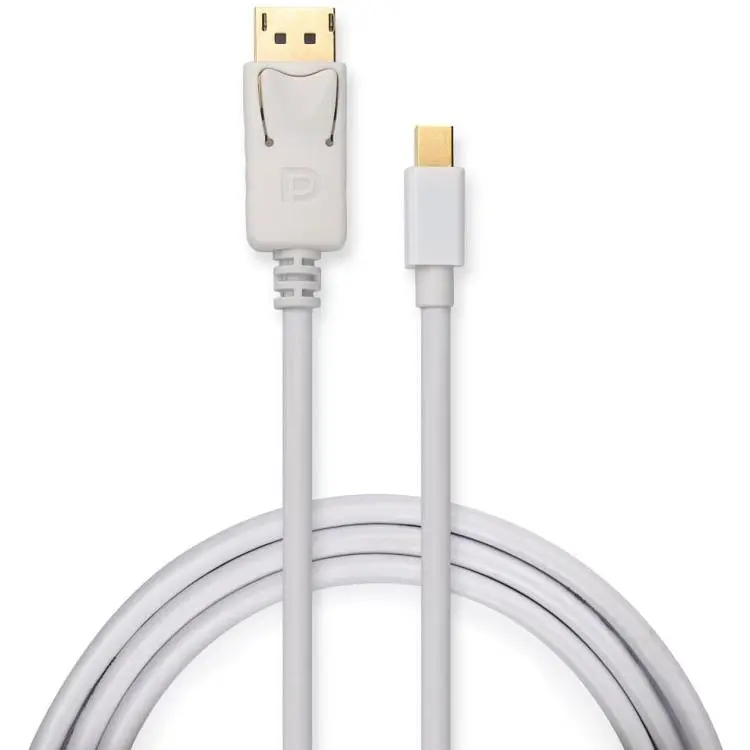 Кабель мультимедійний miniDisplayPort M to Display Port M 1.8m 4K white Vinga (VCPMDPDP1.8WH)