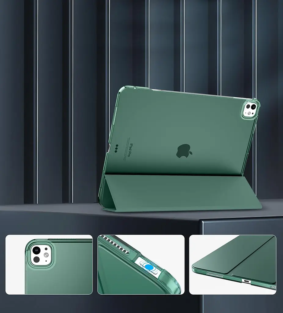 Чохол-книжка BeCover Tri Fold Hard для Apple iPad Pro 13 M4 2024 Темно-зелений (711731) - фото 3