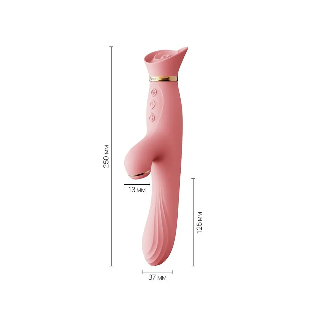 Вібратор з підігрівом та вакуумною стимуляцією клітора Zalo - ROSE Vibrator Strawberry Pink - фото 2
