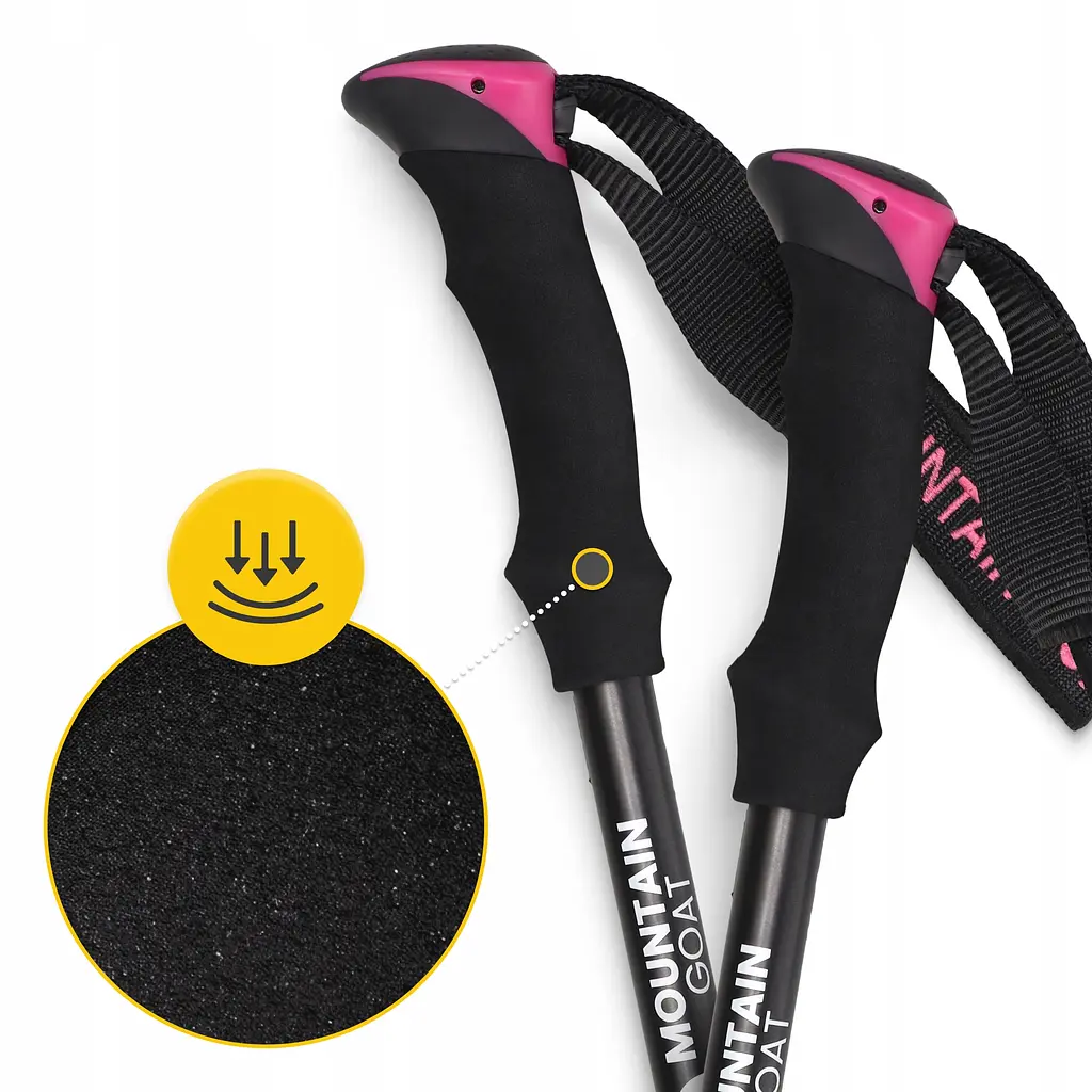 Трекінгові палиці Mountain Goat Pro+ 43-130 см Black/Pink (P-5905973404662) - фото 9