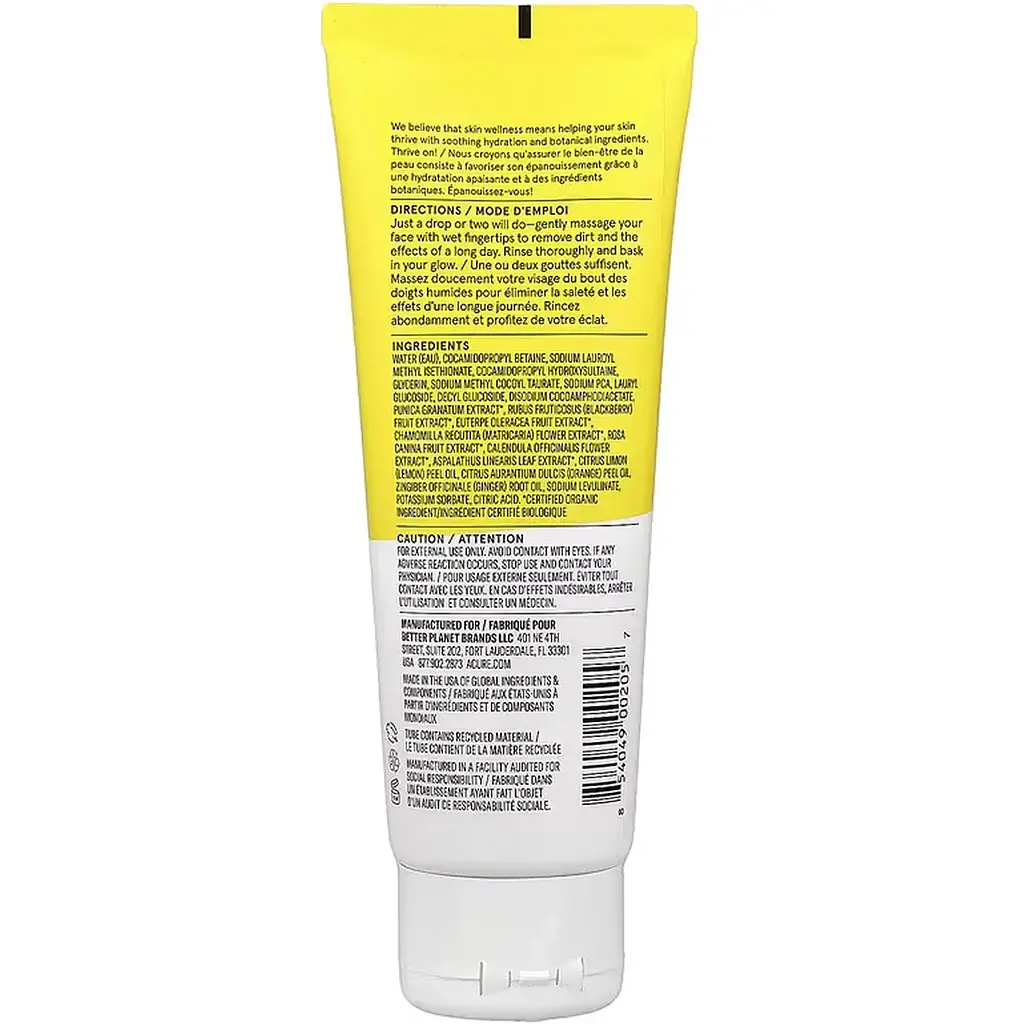 Гель для умывания Acure Skin Wellness Brightening Cleansing Gel 118 мл - фото 2