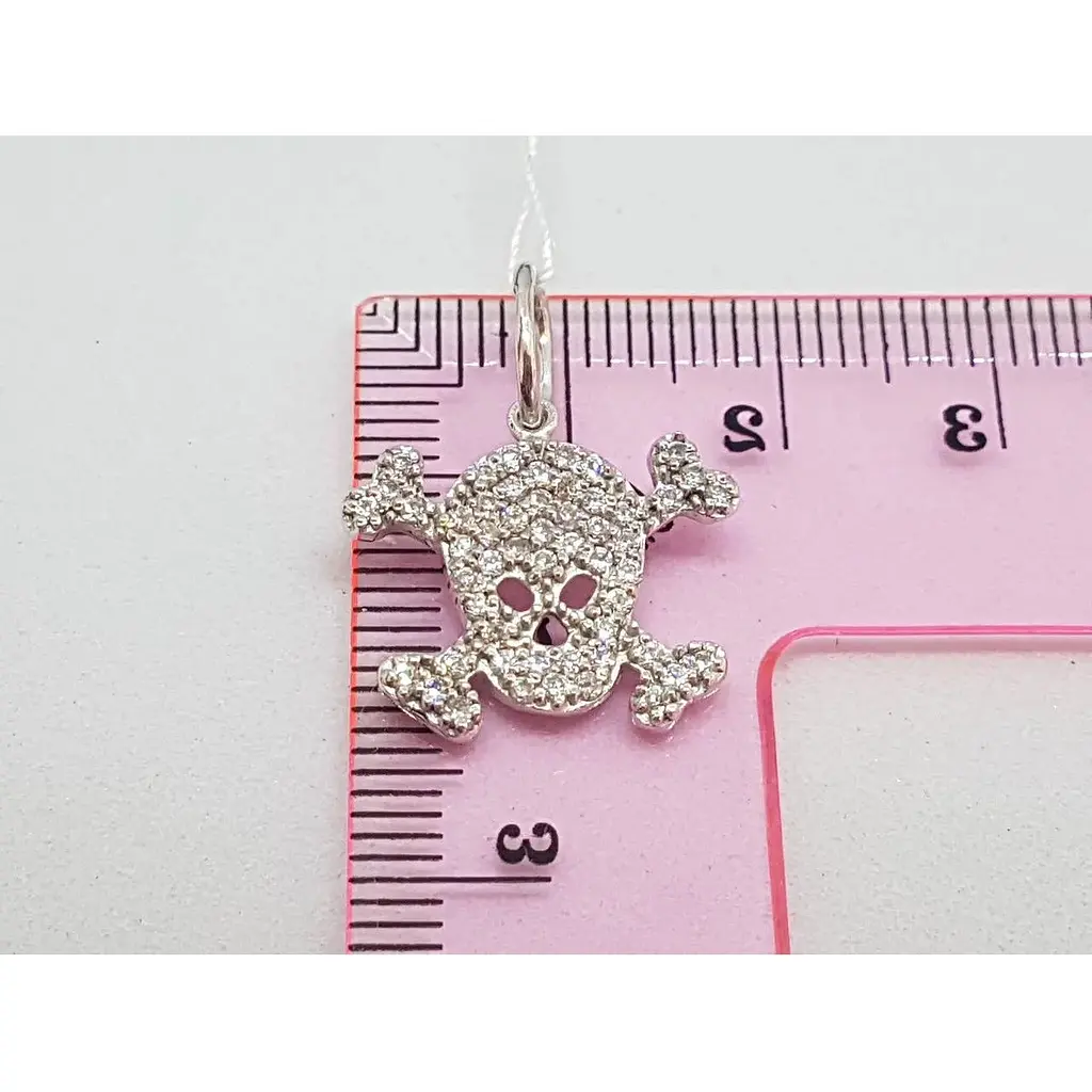 Срібна підвіска Агні Веселий Роджер з фіанітами. 3565Р - фото 2