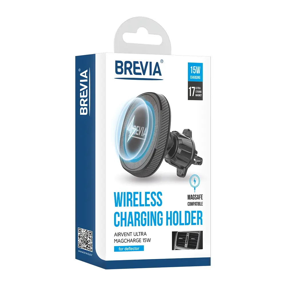 Утримувач мобільного телефону Brevia AirVent Ultra Mag Charge 15W з безпровідною зарядкою (48000) - фото 8