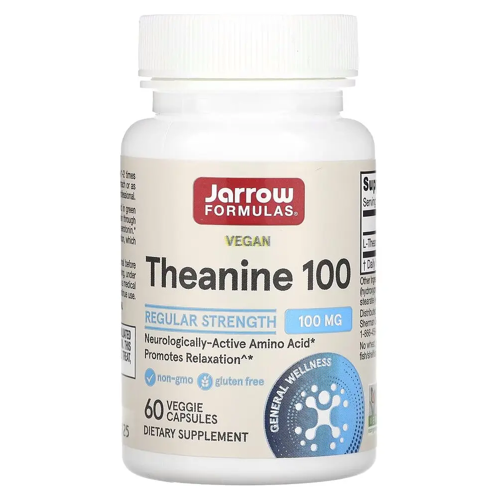 Амінокислота Jarrow Formulas Theanine 100 мг, 60 вегакапсул