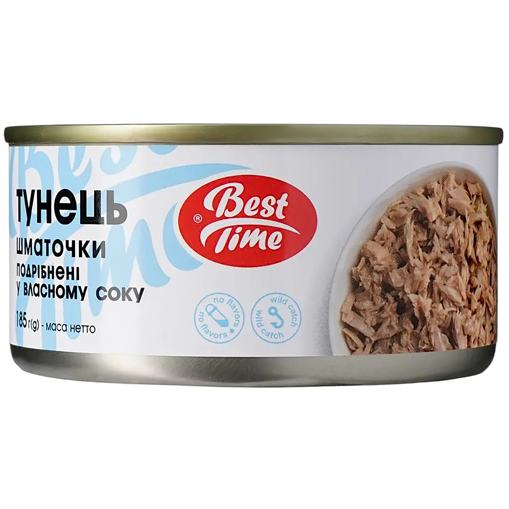 Тунець Best Time шматочки у власному соку 185 г (901888) - фото 2