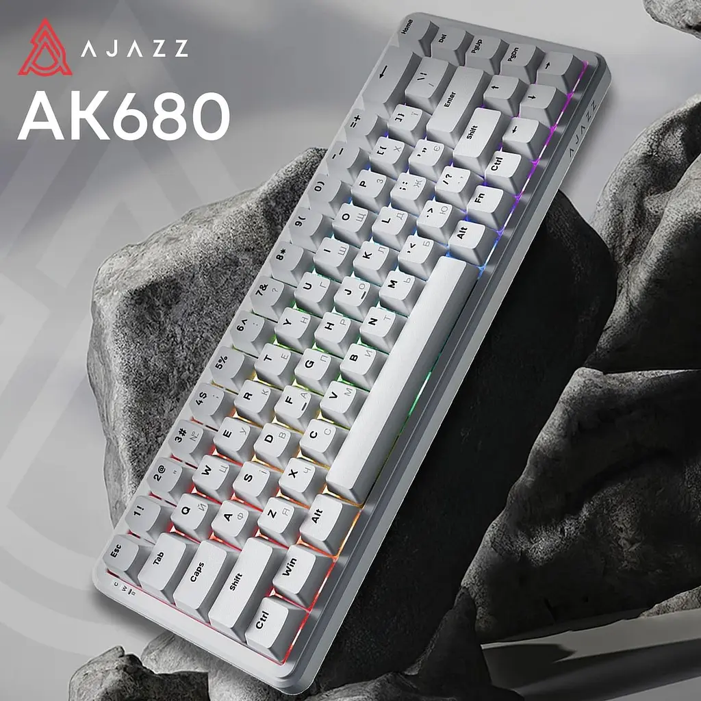Клавиатура Ajazz AK680 MAX Magnetic Switch ABS White Keycaps RGB Aluminum Positioning Pl (AK680-WM-W-A) U1 - фото 3