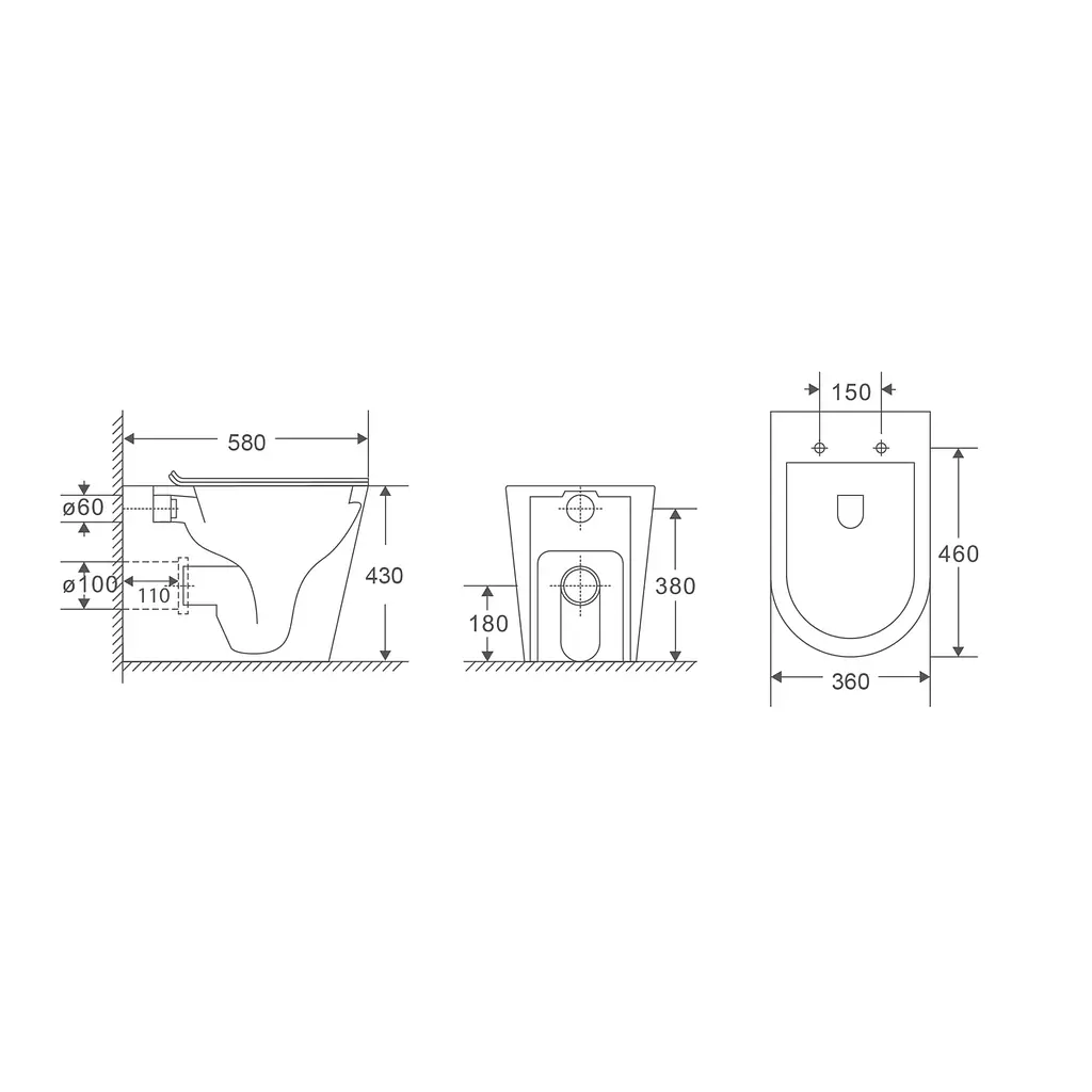 Унітаз підлоговий приставний Mixxus Premium Bevel-0701-T1 580x365x430mm, система змиву Tornado 1.0 MP6597, Білий - фото 3