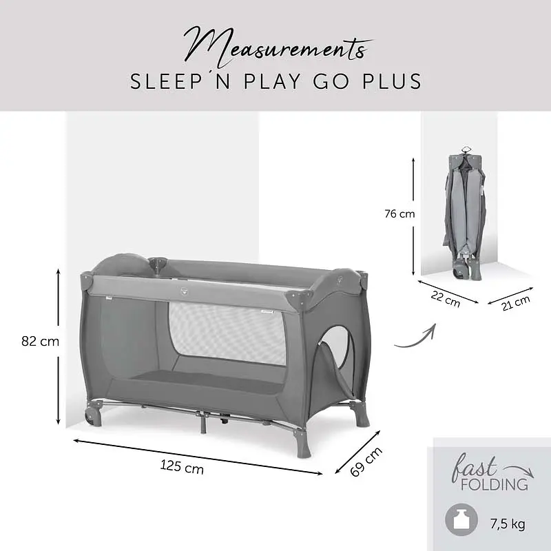 Дитячий манеж Hauck Sleep N Play Go Plus Grey, сірий (60081-8) - фото 3