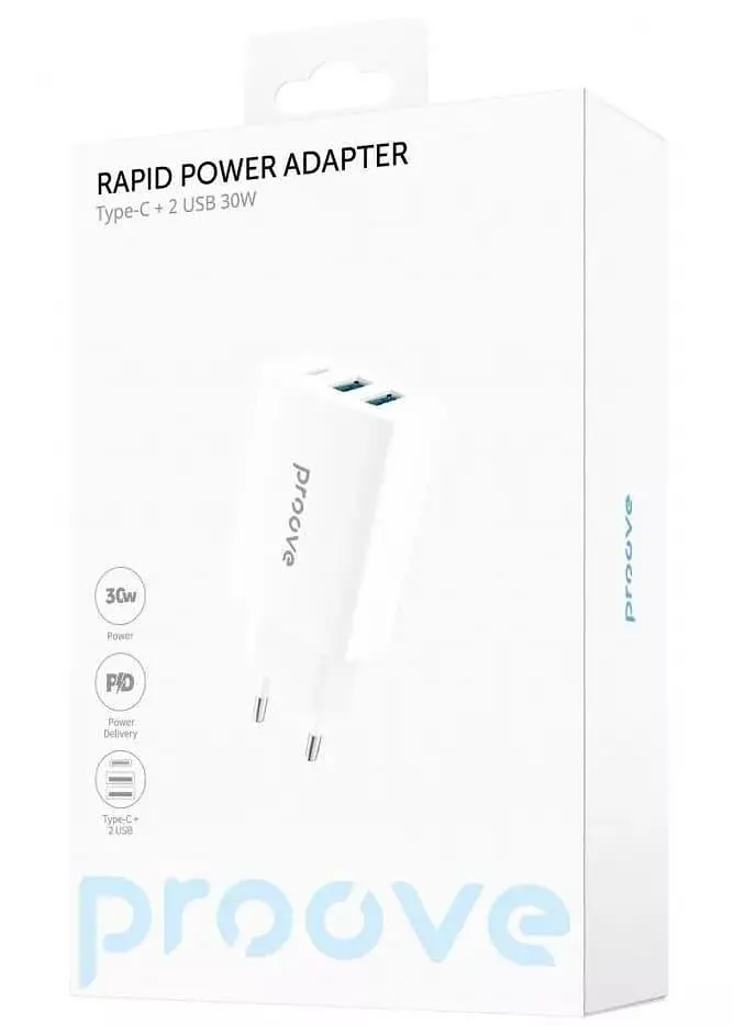 Зарядний пристрій Proove Rapid 30W (2 USB + Type-C) white (WCRP30210002) - фото 5