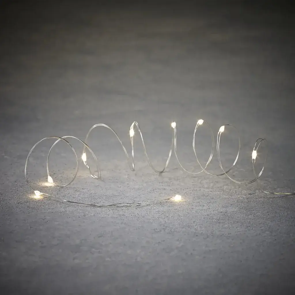 Гірлянда Luca Lighting струна, 1 м, класична біла, 10 LED 2xCR2032 (8718861660623) - фото 2