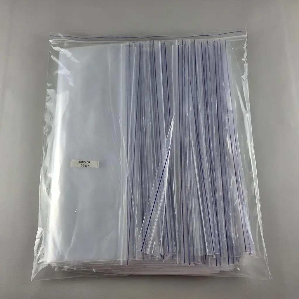 Пакети Zip-Lock прозорі 40x45 см, 100 шт, 50 мкм, поліетиленові пакети із застібкою - фото 3