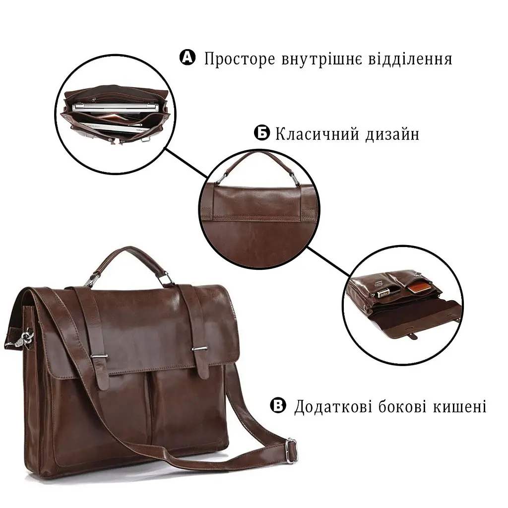 Портфель 14208 Vintage коричневий - фото 8