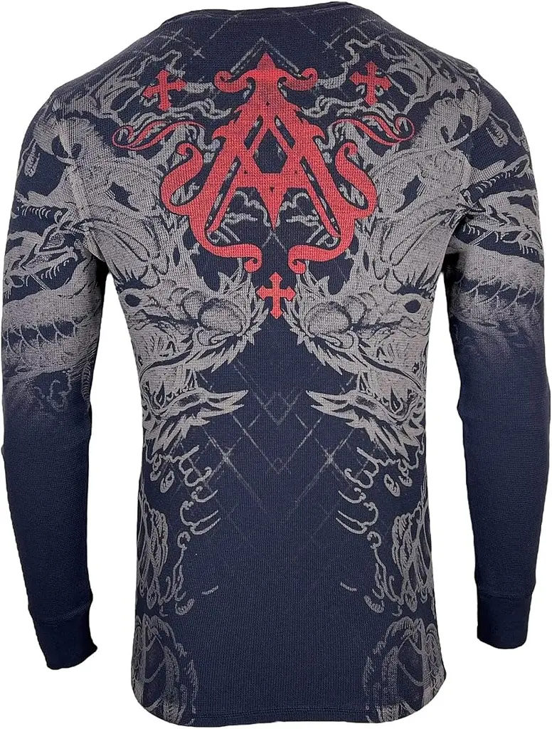 Футболка з довгим рукавом Archaic by Affliction Men's Thermal Shirt Dragon Rage 3XL - фото 2