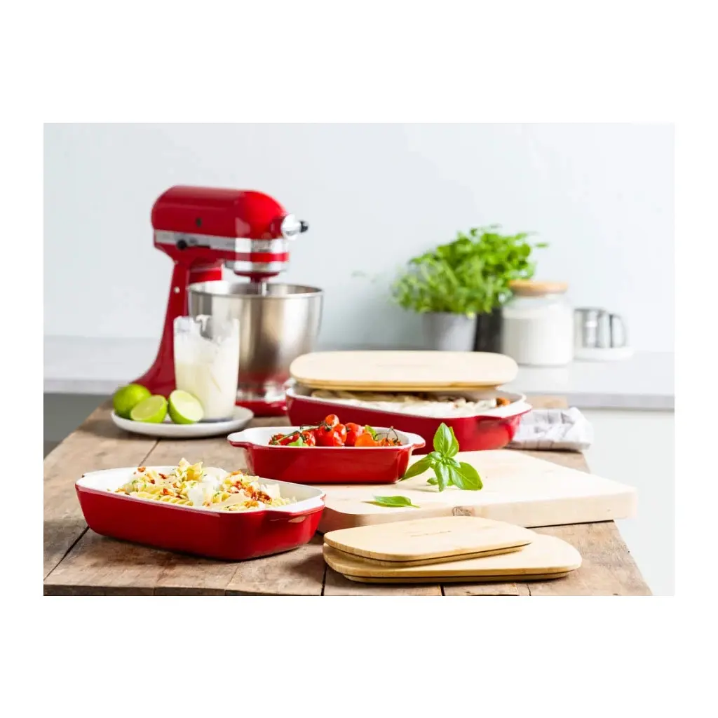 Форма для випікання KitchenAid з кришкою керамогранітна 3,8 л Червона (CC006108-001) - фото 7