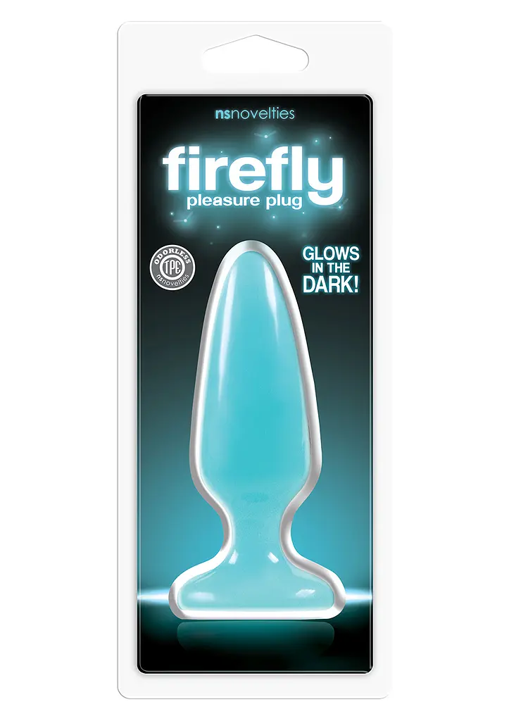 Анальная пробка NS Novelties Firefly Pleasure Plug Medium 12.7 см (голубой) - фото 3