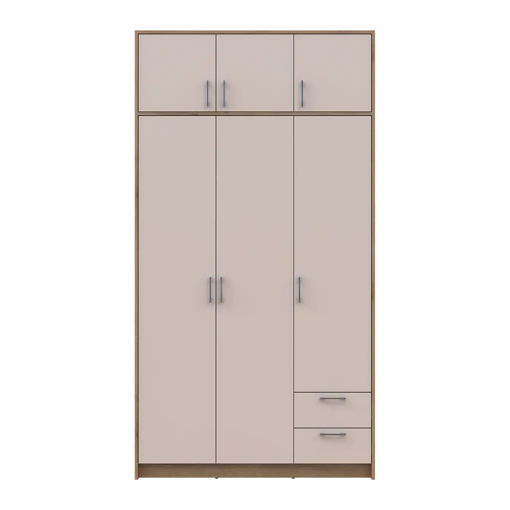 Шафа для одягу Doros Ронді з антресолей Дуб Артизан/Кашемір 3ДСП 121х52х236 (80737819) - фото 5