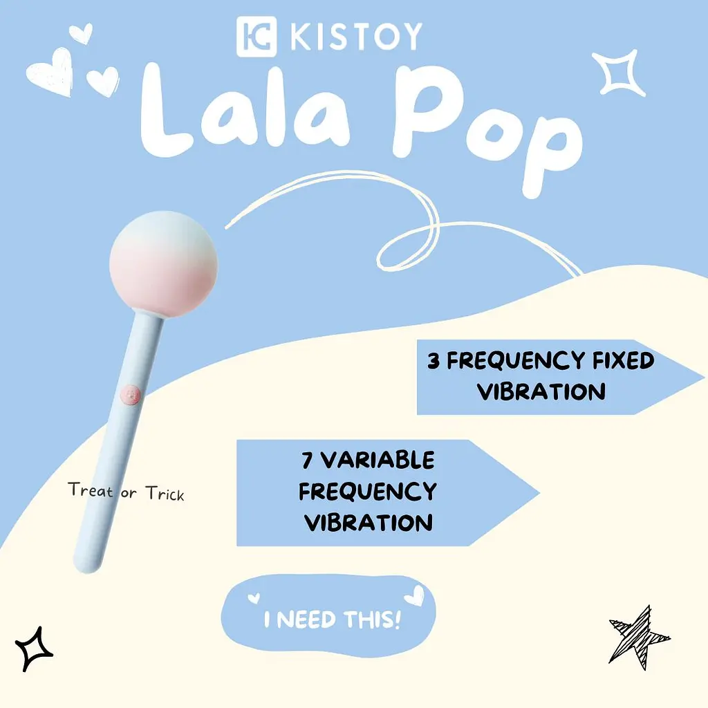 Вібратор-цукерка на паличці KISSTOY Lala Pop, 2 мотори, маска на очі в комплекті - фото 3