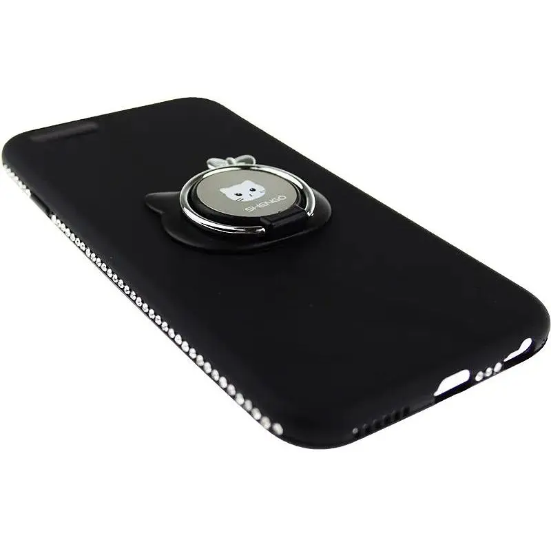 Чохол-накладка Shengo Soft-touch holder TPU Case iPhone 6/6S Black - фото 3