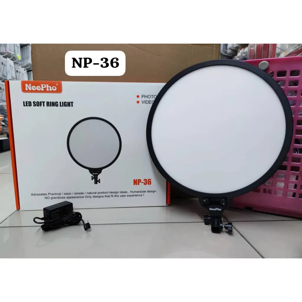 Кільцева лампа суцільний круг Neepho NP-36 Led Soft Ring Light 360 градусів 3 режими - фото 7