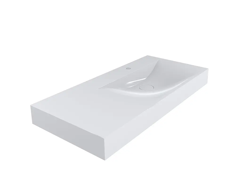 Раковина Miraggio Viola 1200 матовий з литого мармуру 1200x460x122 0000671, Білий - фото 4