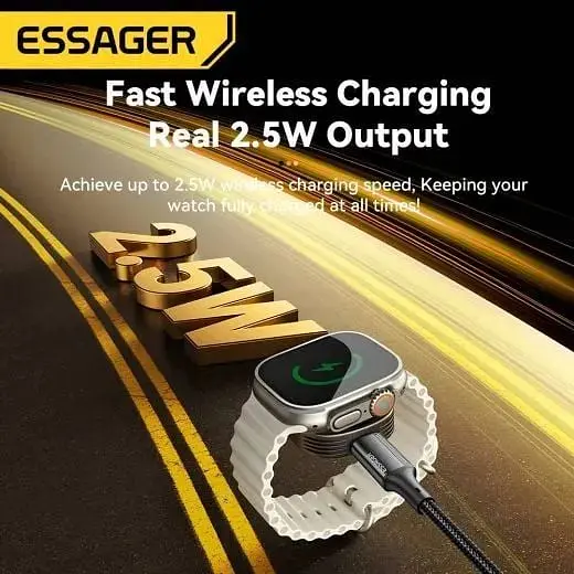Бездротова зарядка CasePro Essager 2.5W Gunmetal Grey для Apple Watch Ultra/10/9/8/7 - фото 3