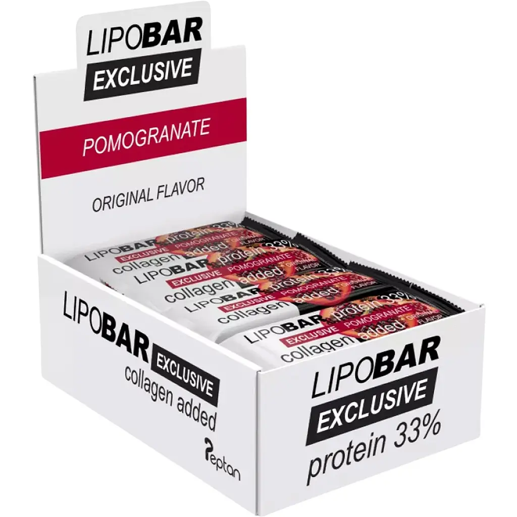 Батончик протеїновий Lipobar Exclusive Гранат 20 шт. x 50 г