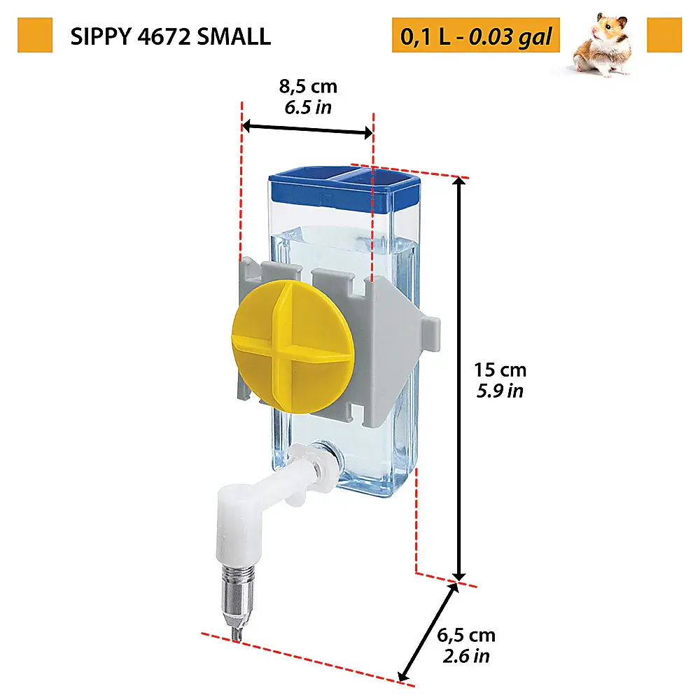 Поїлка для гризунів Ferplast Sippy 4672 S 8,5x6,5x15 см 100 мл 84672070 - фото 2