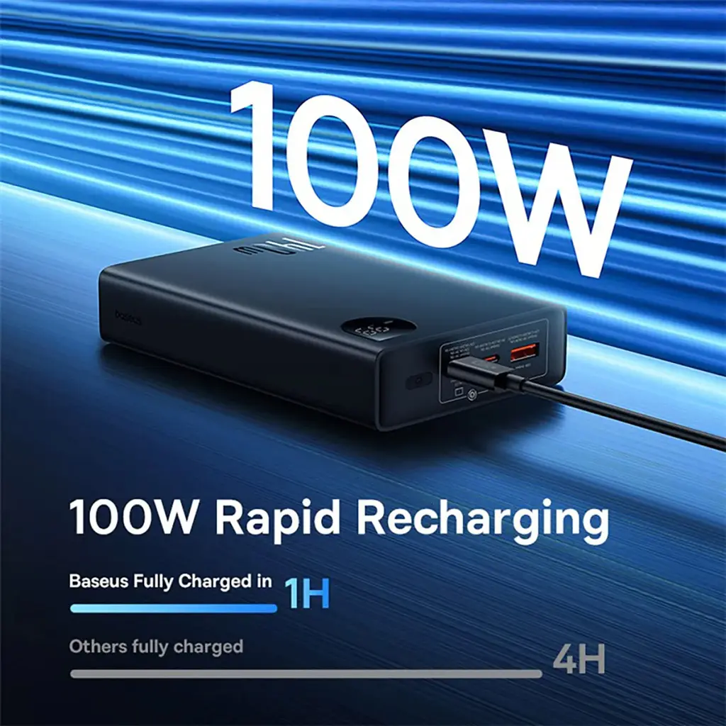Батарея універсальна Baseus Adaman Metal Digital Display 24000mAh 140W, Black (P10021508113-00) (P10021507112-02 / P10021508113-00) - фото 8
