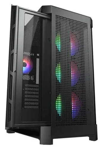 Корпус Cougar Duoface Pro RGB Black, без БЖ, ATX / Micro ATX / Mini ITX, USB 3.0 x2, USB 2.0 x1, Type-C Gen 2, RGB підсвічування, 4x120 ARGB, загартоване скло, 240x496x465 мм - фото 4