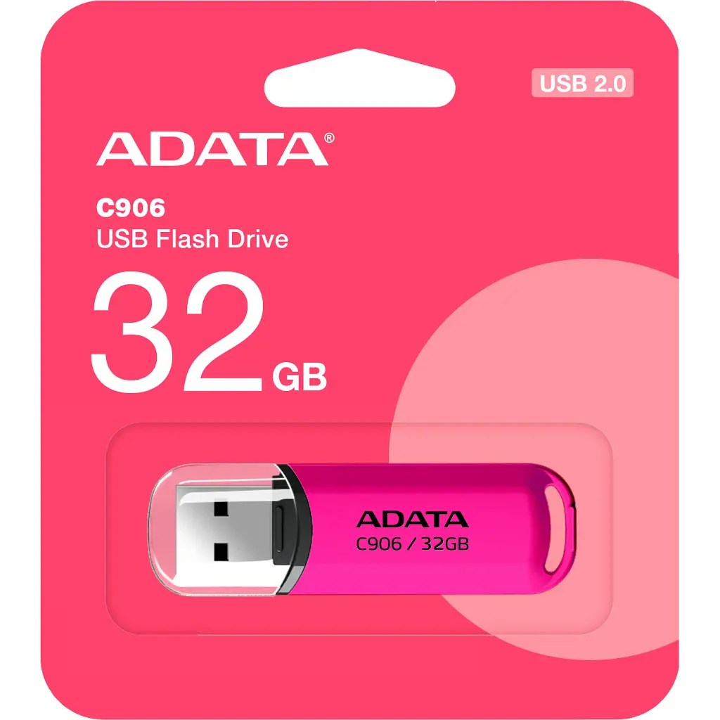 USB-флешнакопичувач ADATA 32GB C906 рожевий USB 2.0 (AC906-32G-RPP) - фото 3