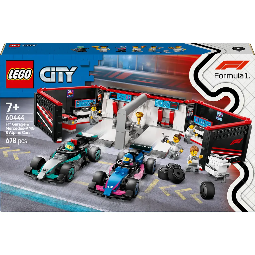 Конструктор LEGO City Гараж F1 та автомобілі Mercedes-AMG і Alpine 678 деталей (60444) - фото 2
