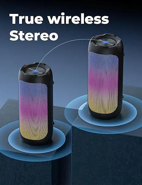 Бездротова портативна Bluetooth-колонка VOSFEEL з датчиком гравітації, підсвічуванням, 30-годинною роботою, бездротова Bluetooth-к - фото 5