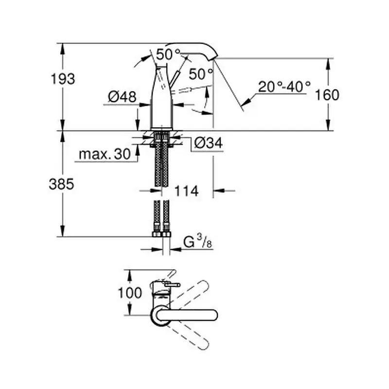 Змішувач Grohe Essence M-Size (24176KF1) - фото 4