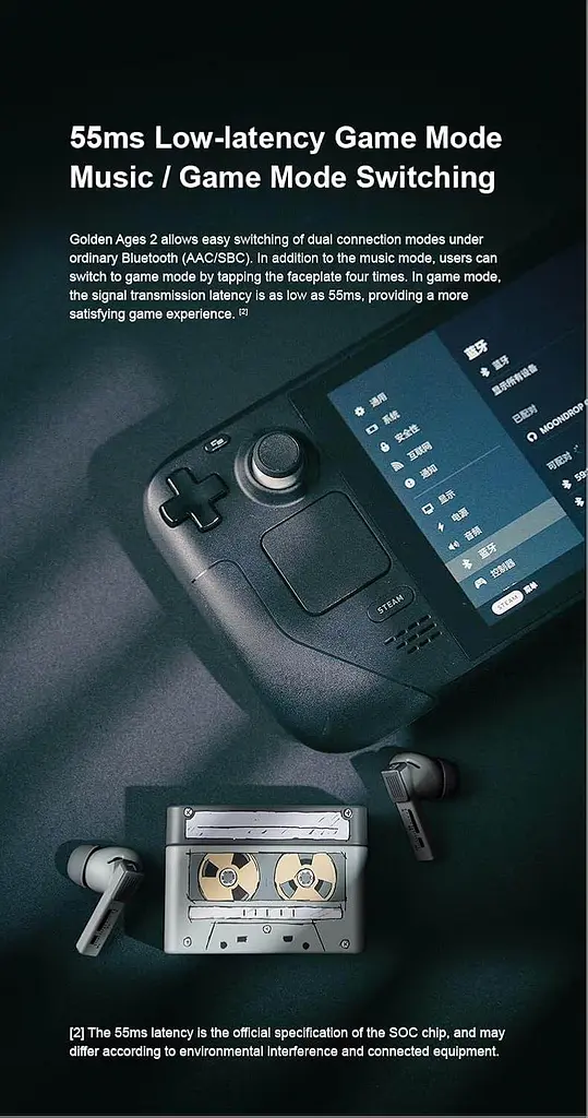 Навушники Moondrop Golden Ages 2 - бездротові tws ANC Bluetooth 6.0 - фото 5