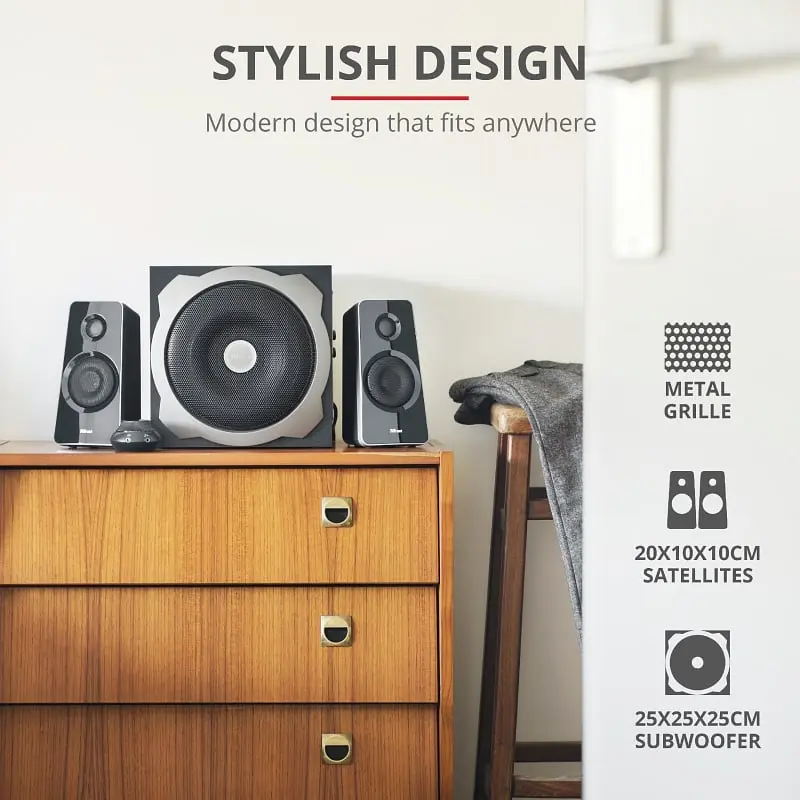 Комплект акустики 2.1 Trust Tytan Speaker Set Black - фото 5