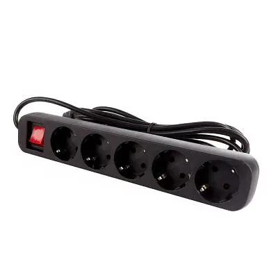Мережевий фільтр живлення ColorWay (CW-PSEA52BK), 5 розеток/ 2M black (CW-PSEA52BK) - фото 3