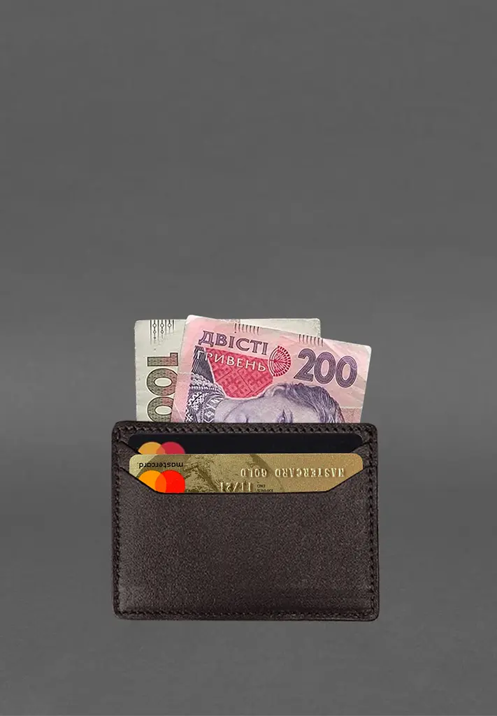 Кожаный кард-кейс (портмоне) 10.0, коричневый - фото 5