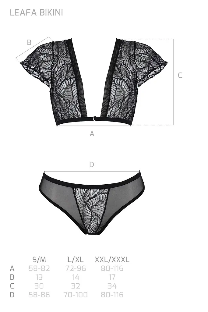 Комплект Passion LEAFA BIKINI black S/M - фото 5