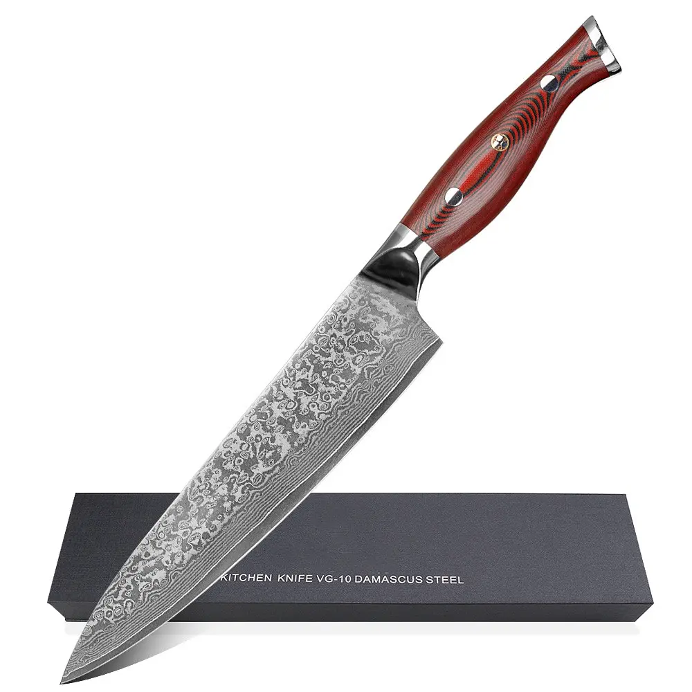 Ніж кухарський 20 см Damascus DK-FK 1001 VG-10 Дамаська сталь 67 шарів - фото 6