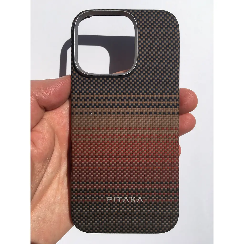 Оригінальний протиударний чохол для iPhone 16 Pro Pitaka Tactile Woven Case Sunset (KI1601SU) - фото 7