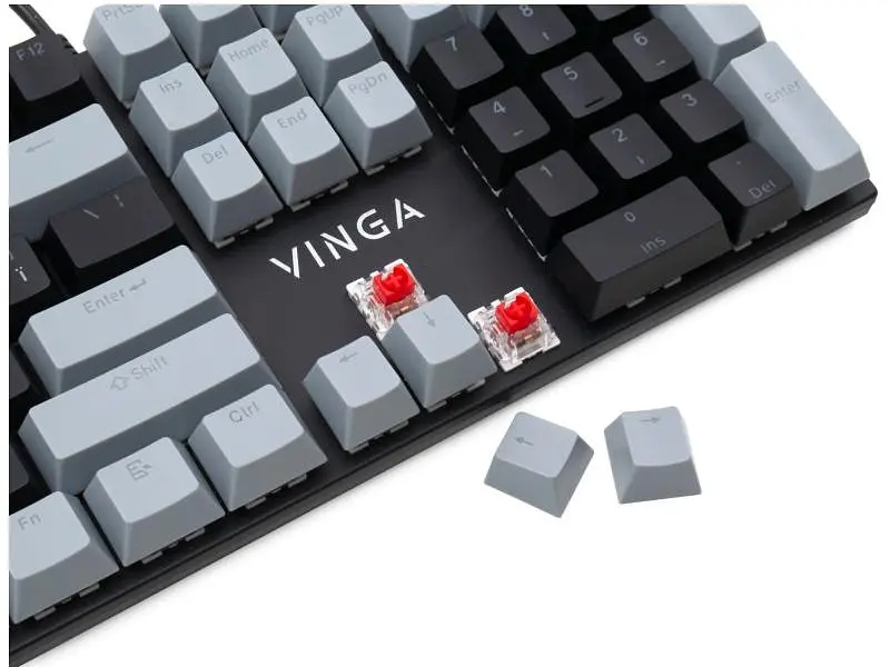 Клавіатура Vinga KBGM-090 Red Switch USB Grey/Black (KBGM-090R) - фото 5