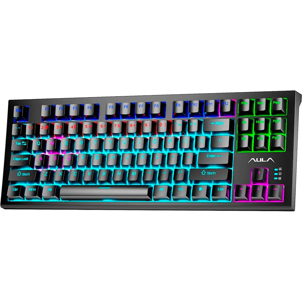 Клавиатура Aula Wind F3032 Mechanical KRGD Brown EN/UA Black + 21 Yellow keys [6948391201740] [90993] - фото 2