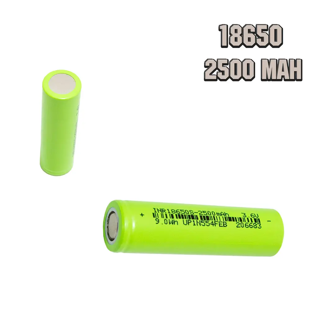 Аккумулятор литий-ионный 18650 Li-Ion 2500 mAh, зеленый, 1 шт - фото 2