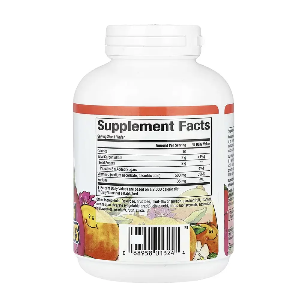 Vitamin C 500 mg - 90 Chewable Wafers Peach Passion Fruit and Mango - фото 2