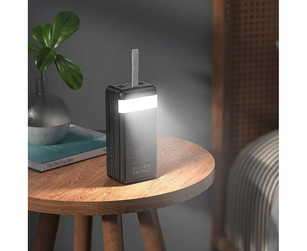 Power Bank Hoco J86B 60000 mAh 22,5W PD20W+QC3.0 4A1C1L1M LED Lamp черный - фото 3