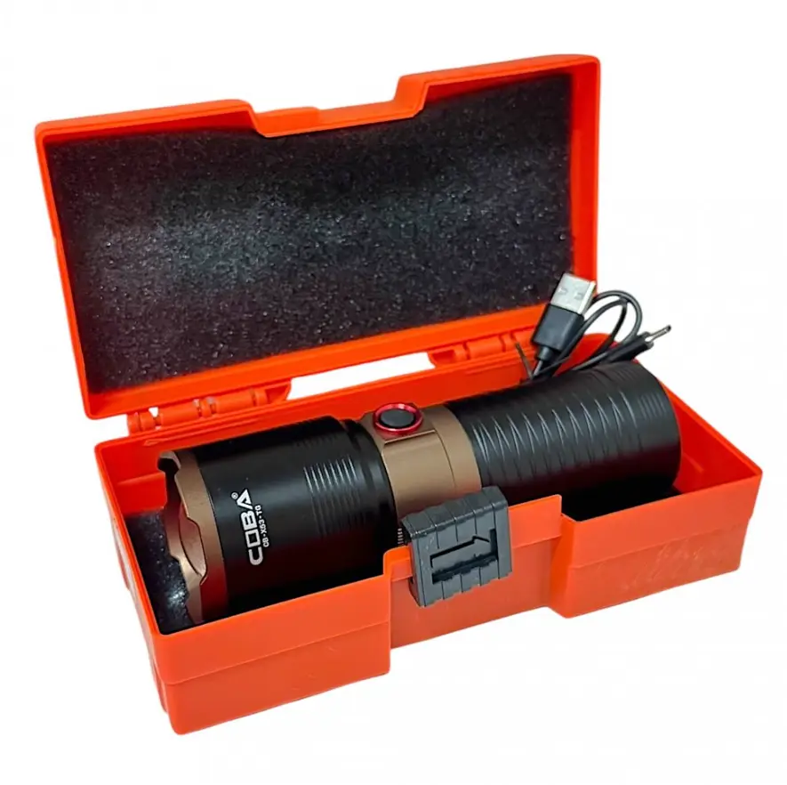 Тактический фонарь CB-X53-TG COP-2580000W мощный LED USB зарядка зум Черный - фото 2