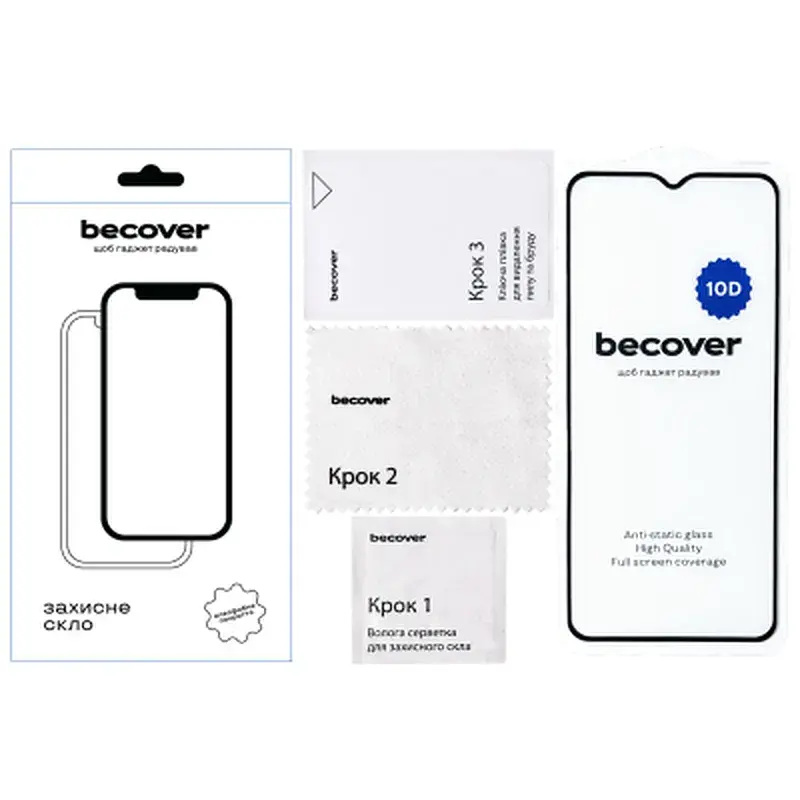 Скло захисне BeCover ZTE Blade A54 10D Black (712337) - фото 3